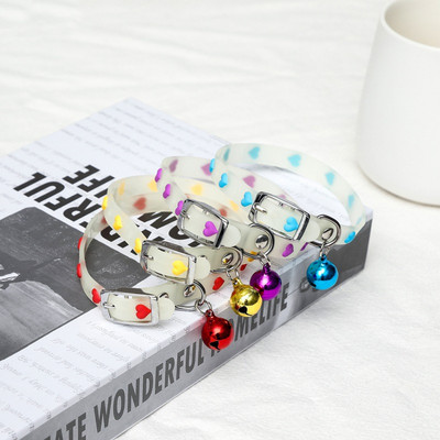 Culoare aleatorie, anti-pierdere, silicon fluorescent, guler de clopot de pisică, colier strălucitor de pisică, guler de cățel strălucitor, accesorii pentru pisici de companie