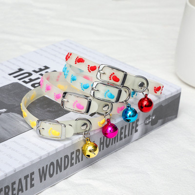 Culoare aleatorie, anti-pierdere, silicon fluorescent, guler de clopot de pisică, colier strălucitor de pisică, guler de cățel strălucitor, accesorii pentru pisici de companie