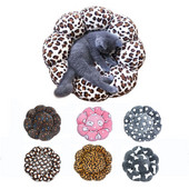 Nou tip de cuib pentru animale de companie Tampă rotundă de flori pentru pisică pentru câine Tampă de cuib universală Somn adânc în timpul iernii Cuib îngroșat de pluș