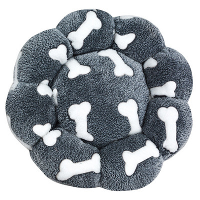 Nou tip de cuib pentru animale de companie Tampă rotundă de flori pentru pisică pentru câine Tampă de cuib universală Somn adânc în timpul iernii Cuib îngroșat de pluș