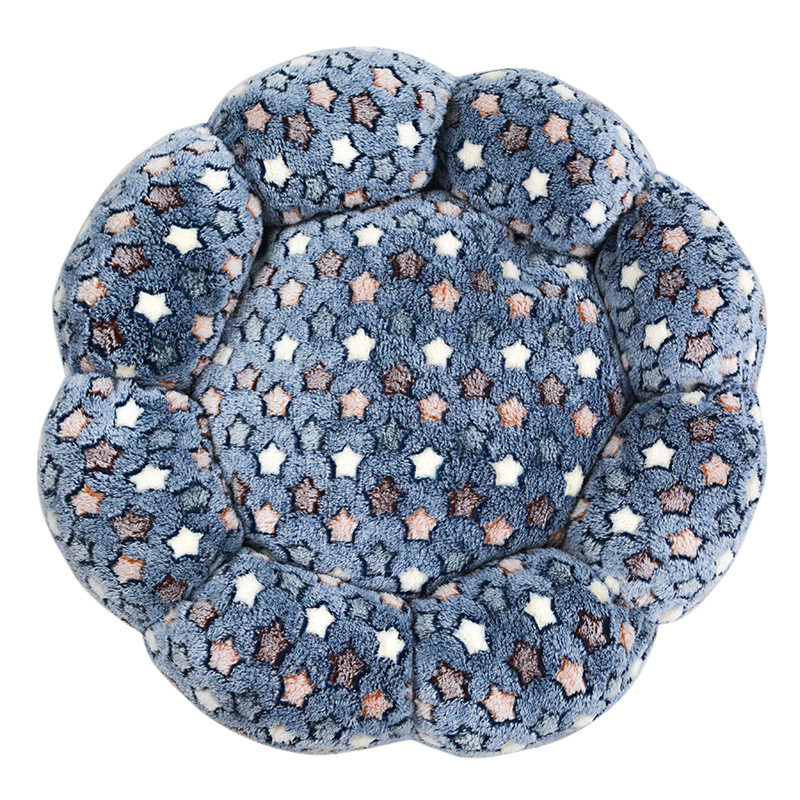 Nou tip de cuib pentru animale de companie Tampă rotundă de flori pentru pisică pentru câine Tampă de cuib universală Somn adânc în timpul iernii Cuib îngroșat de pluș