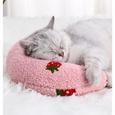 Μαλακό μαξιλάρι γάτας σε σχήμα U για κρεβάτι για κουτάβια γατούλα Προστασία αυχενικής σπονδυλικής στήλης για γάτες Σπίτι κρεβάτι βαθύ ύπνου Αξεσουάρ για γάτες Προμήθειες για κατοικίδια