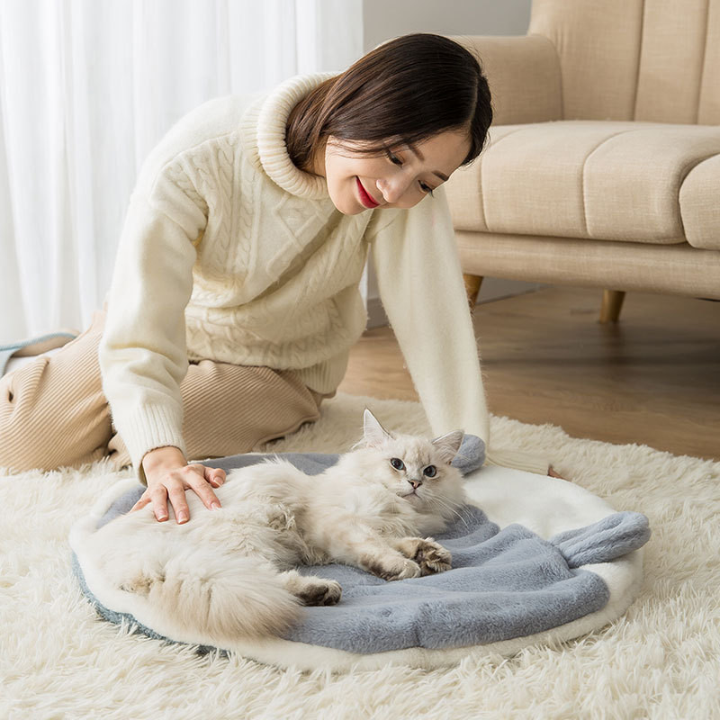 Pernă pentru pat pentru pisici, rotundă, caldă, produse pentru păr de iepure, accesorii universale pentru animale de companie, mobilier potrivit pentru pisici, paturi, accesorii pentru animale de companie, saltea de dormit
