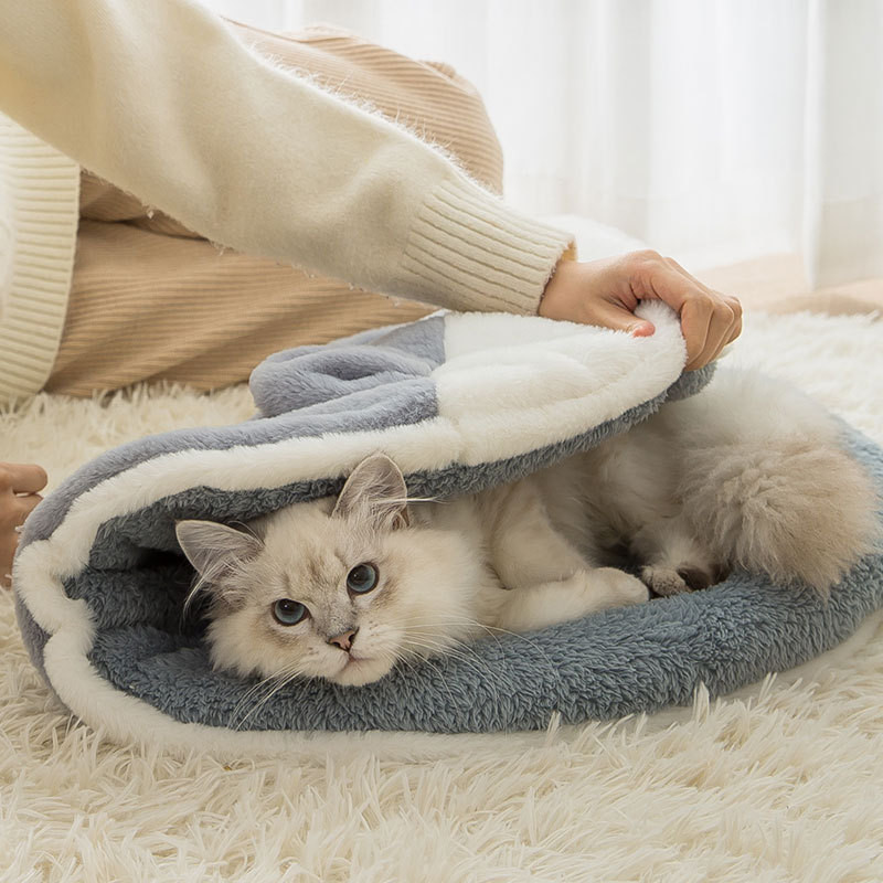 Pernă pentru pat pentru pisici, rotundă, caldă, produse pentru păr de iepure, accesorii universale pentru animale de companie, mobilier potrivit pentru pisici, paturi, accesorii pentru animale de companie, saltea de dormit