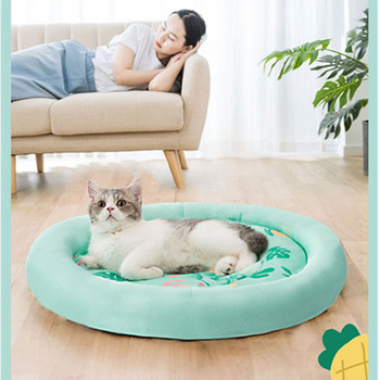Pet Dog Cat Nest Охлаждаща възглавница Дишаща мрежеста тъкан Лятно котешко легло Переща се подложка за спане за малки и средни кучета Консумативи
