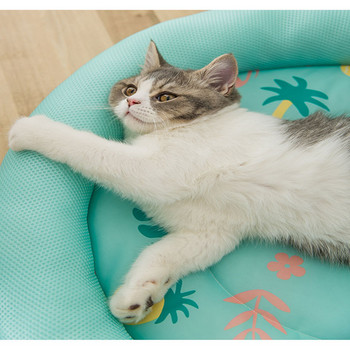 Pet Dog Cat Nest Охлаждаща възглавница Дишаща мрежеста тъкан Лятно котешко легло Переща се подложка за спане за малки и средни кучета Консумативи