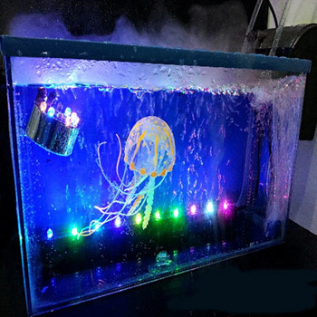Σιλικόνη Τεχνητή Νυχτερινή Φωτεινή Στολίδι Ενυδρείου Δεξαμενής Ψαριών Ιππόκαμπου Υποβρύχια Διακόσμηση Ενυδρείου με μέδουσες