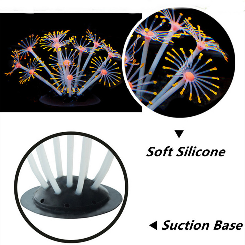 1 τεμ. Σιλικόνη λαμπερή τεχνητή δεξαμενή ψαριών Ενυδρείο κοραλλιογενών φυτών Στολίδι Υποβρύχια κατοικίδια Διακόσμηση Υδάτινων κατοικίδιων προμήθειες Drop Ship