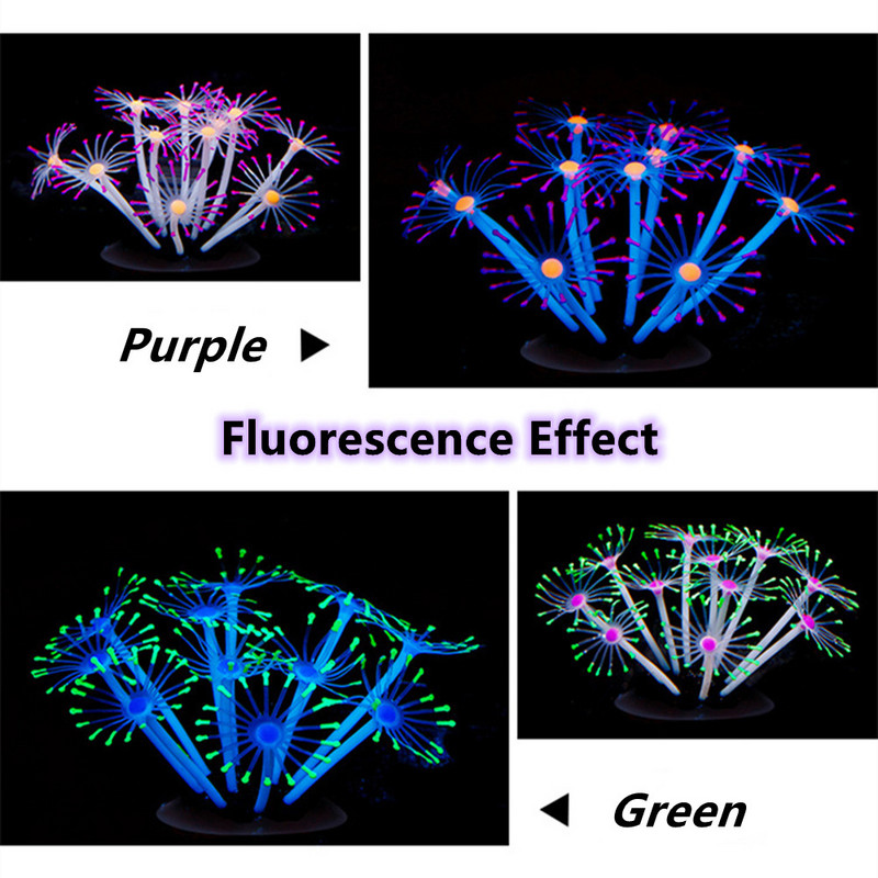1 τεμ. Σιλικόνη λαμπερή τεχνητή δεξαμενή ψαριών Ενυδρείο κοραλλιογενών φυτών Στολίδι Υποβρύχια κατοικίδια Διακόσμηση Υδάτινων κατοικίδιων προμήθειες Drop Ship