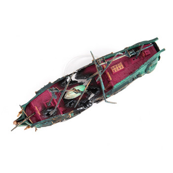 Μεγάλο Ενυδρείο Διακόσμηση Σκάφος Plactic Aquarium Ship Air Split Shipwreck Fish Tank Decor C