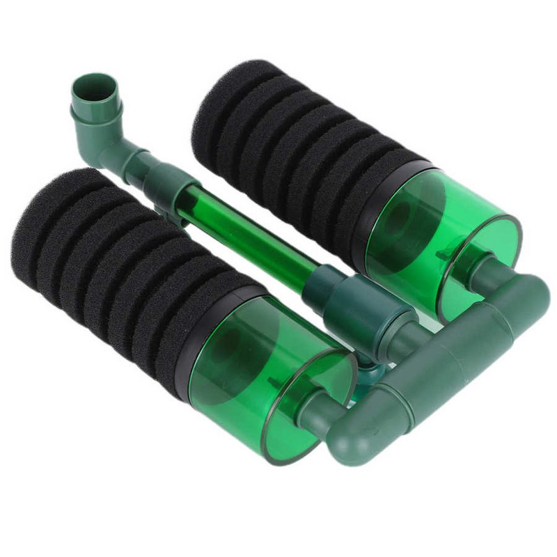 Dvigubos galvutės QS200A biocheminis kempinės filtras Praktinis QS100A įranga Akvariumo kempinės Talpykla saugus sugeria priedai FiltrasQ6E2