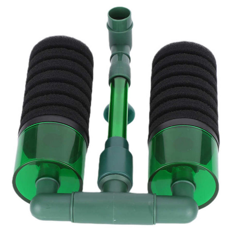 Dvigubos galvutės QS200A biocheminis kempinės filtras Praktinis QS100A įranga Akvariumo kempinės Talpykla saugus sugeria priedai FiltrasQ6E2