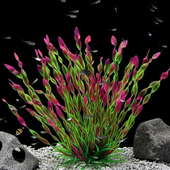 Η ναυτιλία πτώσης!! Φυτό ενυδρείου Ρεαλιστική εμφάνιση Διακόσμηση κρησφύγετο Πλαστική τεχνητή διακόσμηση δεξαμενής ψαριών με φύκια για το σπίτι
