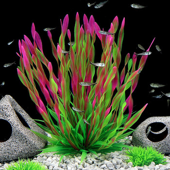 Η ναυτιλία πτώσης!! Φυτό ενυδρείου Ρεαλιστική εμφάνιση Διακόσμηση κρησφύγετο Πλαστική τεχνητή διακόσμηση δεξαμενής ψαριών με φύκια για το σπίτι