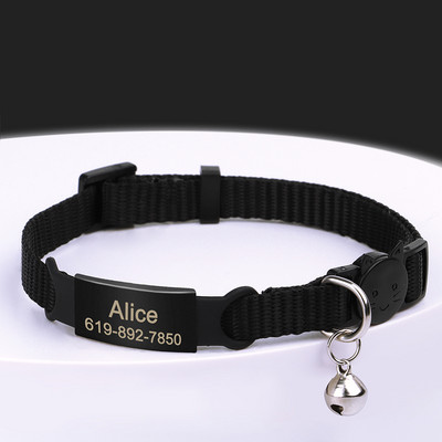 Prilagođena brzo otpuštajuća ogrlica za mačke Najlonske ogrlice za štene sa ugraviranim imenom ID Kitten Pink Ogrlica Dodaci za kućne ljubimce za mačke