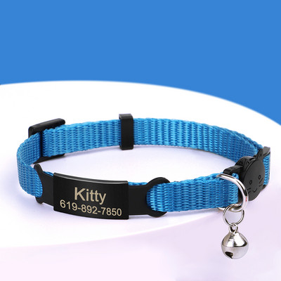 Prilagođena brzo otpuštajuća ogrlica za mačke Najlonske ogrlice za štene sa ugraviranim imenom ID Kitten Pink Ogrlica Dodaci za kućne ljubimce za mačke