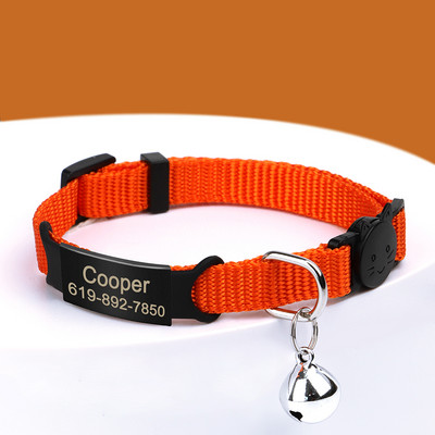 Prilagođena brzo otpuštajuća ogrlica za mačke Najlonske ogrlice za štene sa ugraviranim imenom ID Kitten Pink Ogrlica Dodaci za kućne ljubimce za mačke