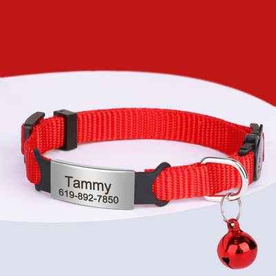 Prilagođena brzo otpuštajuća ogrlica za mačke Najlonske ogrlice za štene sa ugraviranim imenom ID Kitten Pink Ogrlica Dodaci za kućne ljubimce za mačke