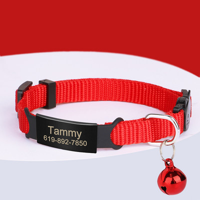 Prilagođena brzo otpuštajuća ogrlica za mačke Najlonske ogrlice za štene sa ugraviranim imenom ID Kitten Pink Ogrlica Dodaci za kućne ljubimce za mačke