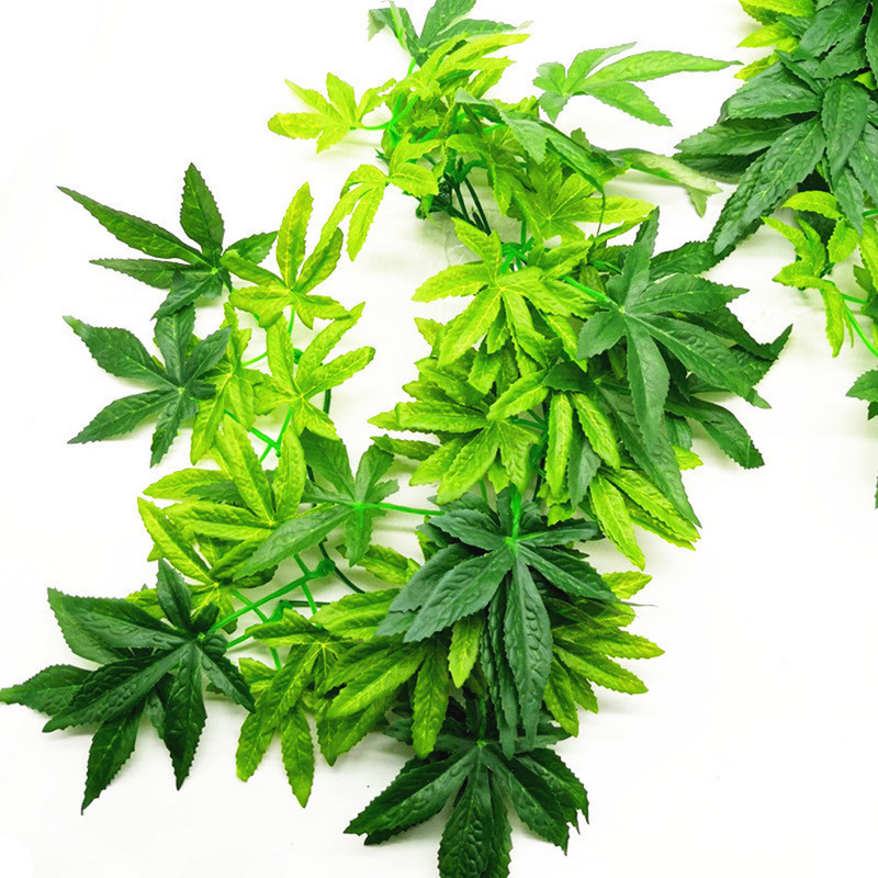 Vânzare fierbinte 30/40/50 cm acvariu reptile acvariu de pește durabil, fără decolorare, plastic artificial, frunze false agățate, ornament pentru plante cu ventuză