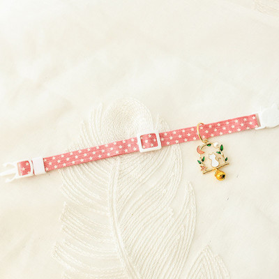 1 buc. guler reglabil din nailon pentru pisici, culoare bomboană, leagăn de lună, pisicuță, modă drăguță, cu clopote, pandantiv, cataramă de siguranță, decorare pentru animale de companie