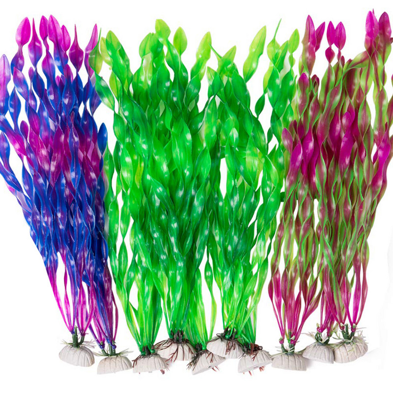 10PCS Pește Acvariu Plante Alge marine Plante de apă pentru acvariu 12-35cm Plastic Fish Tank Plant Decoration Aquarium
