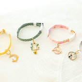 Nova ružičasta Swing Moon ogrlica za mačke, podesiva ogrlica za kućne ljubimce u obliku mačke, slatka modna ogrlica za mače sa zvončićima, dodaci za štene