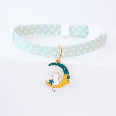 Nova ružičasta Swing Moon ogrlica za mačke, podesiva ogrlica za kućne ljubimce u obliku mačke, slatka modna ogrlica za mače sa zvončićima, dodaci za štene