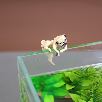 Δημιουργικά στολίδια για σκύλους για ενυδρείο PVC Kawaii Cartoon Dogs αναρριχώμενα σκυλιά Κρεμαστό Διακόσμηση τοίχου δεξαμενής ψαριών