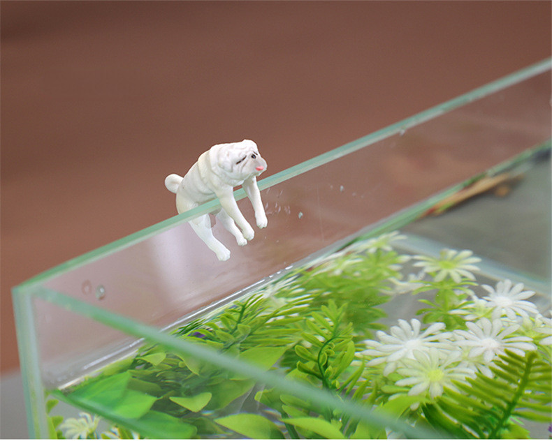 Ornamente creative pentru câini pentru acvariu PVC Kawaii Câini din desene animate Câini de cățărat Pandantiv pentru rezervor de pește, decorare pentru amenajare a peretelui