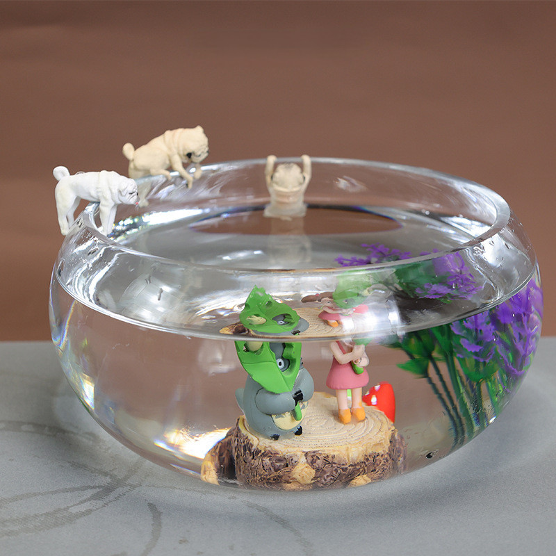 Ornamente creative pentru câini pentru acvariu PVC Kawaii Câini din desene animate Câini de cățărat Pandantiv pentru rezervor de pește, decorare pentru amenajare a peretelui