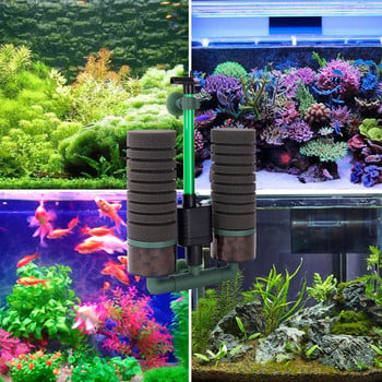 AISITIN EU Plug Pneumatic Fish Tank Filter Material Fish Tank Filter Cotton with Air Pump Water Goblin Εύκολο στη λειτουργία και στον καθαρισμό