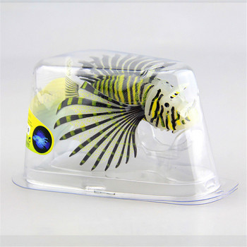 Ενυδρείο Τεχνητό Φωτεινό Lionfish Fish Tank Landscape Silicone Fake Fish Floating In Dark Στολίδι Διακόσμηση σπιτιού