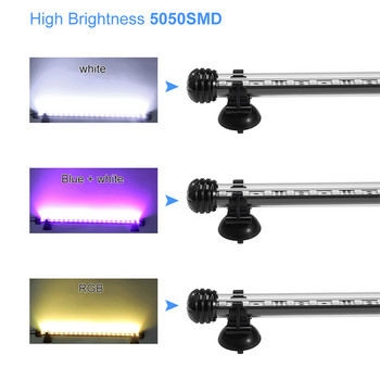 RGB Осветление за аквариум 18-59cm Лампа за гмуркане с дистанционно управление Цветна лампа 90-260v лампа за растения Основно значение за аквариум Амфибия