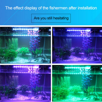 RGB Осветление за аквариум 18-59cm Лампа за гмуркане с дистанционно управление Цветна лампа 90-260v лампа за растения Основно значение за аквариум Амфибия