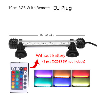 RGB Φως ενυδρείου 18-59cm Λάμπα καταδύσεων τηλεχειριστηρίου Πολύχρωμη λάμπα 90-260v Λαμπτήρας για φυτά Δεξαμενή ψαριών Απαραίτητη αμφίβια χρήση