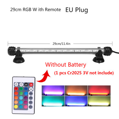 RGB Φως ενυδρείου 18-59cm Λάμπα καταδύσεων τηλεχειριστηρίου Πολύχρωμη λάμπα 90-260v Λαμπτήρας για φυτά Δεξαμενή ψαριών Απαραίτητη αμφίβια χρήση