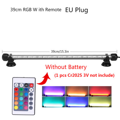 RGB Φως ενυδρείου 18-59cm Λάμπα καταδύσεων τηλεχειριστηρίου Πολύχρωμη λάμπα 90-260v Λαμπτήρας για φυτά Δεξαμενή ψαριών Απαραίτητη αμφίβια χρήση