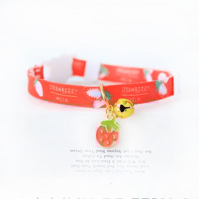 1 tk Puuviljaprinteri ripatsiga lemmiklooma kaelarihm 18-32 cm reguleeritav kelluke turvapandlaga armsa virsiku maasika kassipoja kutsika kaelarihma tarnija