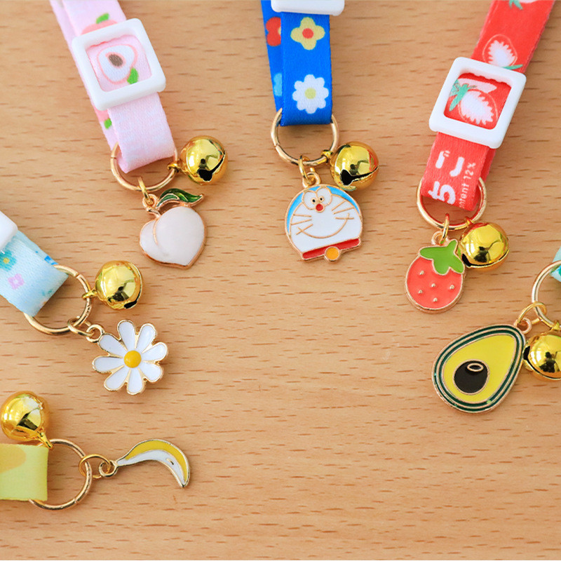 1 tk Puuviljaprinteri ripatsiga lemmiklooma kaelarihm 18-32 cm reguleeritav kelluke turvapandlaga armsa virsiku maasika kassipoja kutsika kaelarihma tarnija