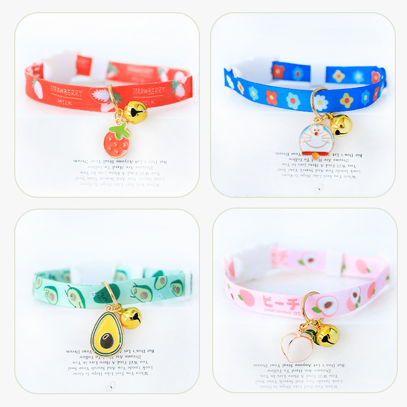 1 tk Puuviljaprinteri ripatsiga lemmiklooma kaelarihm 18-32 cm reguleeritav kelluke turvapandlaga armsa virsiku maasika kassipoja kutsika kaelarihma tarnija