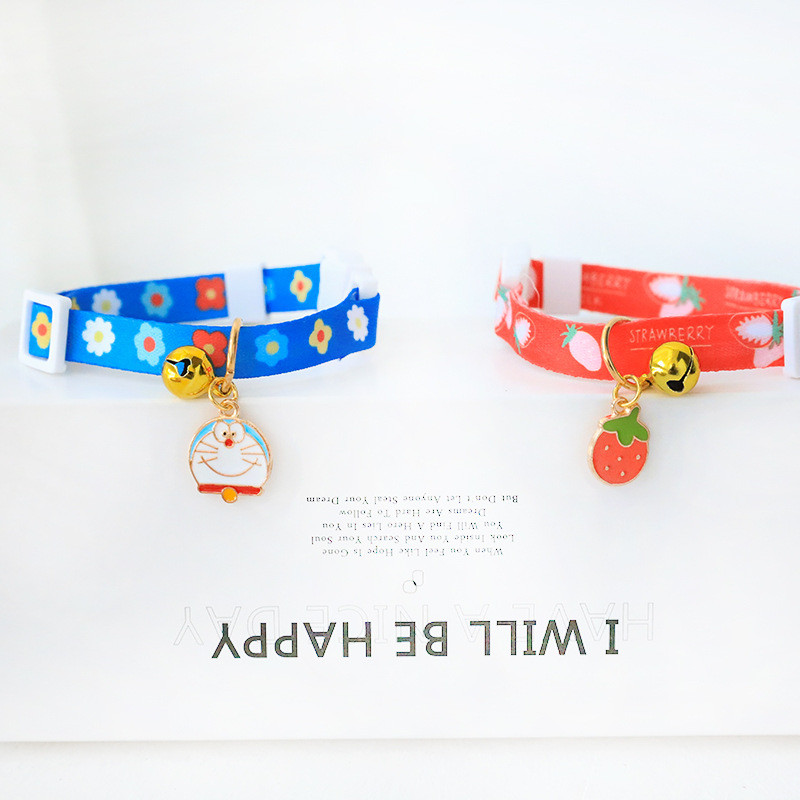 1 tk Puuviljaprinteri ripatsiga lemmiklooma kaelarihm 18-32 cm reguleeritav kelluke turvapandlaga armsa virsiku maasika kassipoja kutsika kaelarihma tarnija