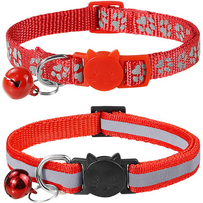 2 buc. zgarda reflectorizante colorate pentru pisici cu clopoțel zgarda solide și sigure pentru câini de talie mică, pisici, guler pentru animale de companie, accesorii pentru pisicuțe