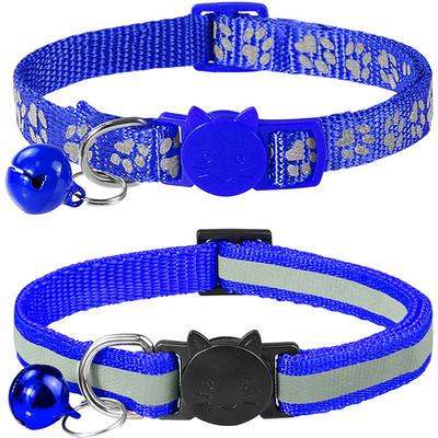 2 buc. zgarda reflectorizante colorate pentru pisici cu clopoțel zgarda solide și sigure pentru câini de talie mică, pisici, guler pentru animale de companie, accesorii pentru pisicuțe
