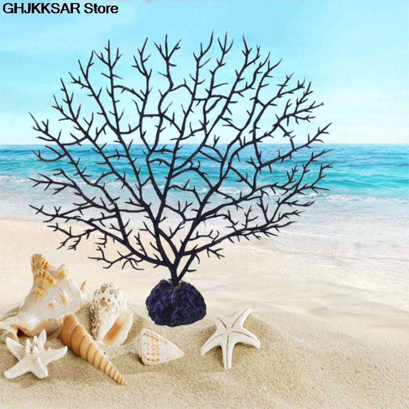 Puukujuline vaik korallide akvaariumi kaunistus kalapüügi fis paak Maastikukujundus meriraudpuu plastist korallide akvaariumi sisustustaimed