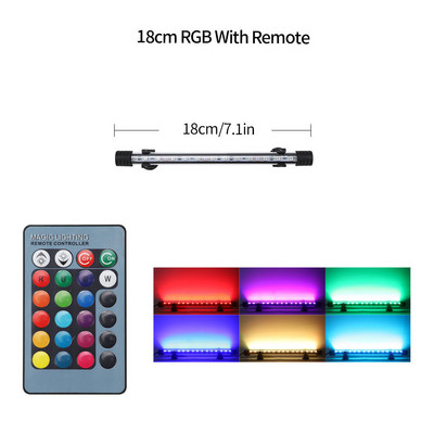 18-54 CM akvārija gaismas iegremdējamā gaismas lampa ūdensizturīga zemūdens LED gaismas akvārija apgaismojums