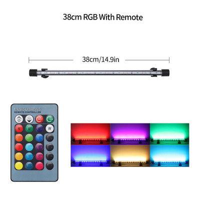 18-54 CM akvārija gaismas iegremdējamā gaismas lampa ūdensizturīga zemūdens LED gaismas akvārija apgaismojums