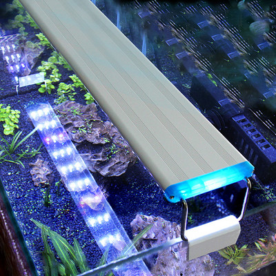 Akvaariumi LED-valgusti üliõhuke akvaariumi veetaimede kasvuvalgusti veekindel ere klambriga lamp sinine LED 18-75 cm taimedele 220v