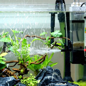Ενυδρείο Skimmer Fliter Oil Remover Filter Αντλία οξυγόνου 300L/H Επιφανειακό νερό καθαρισμένο με ρυθμιζόμενη ροή Fish Tank Aeration Pet