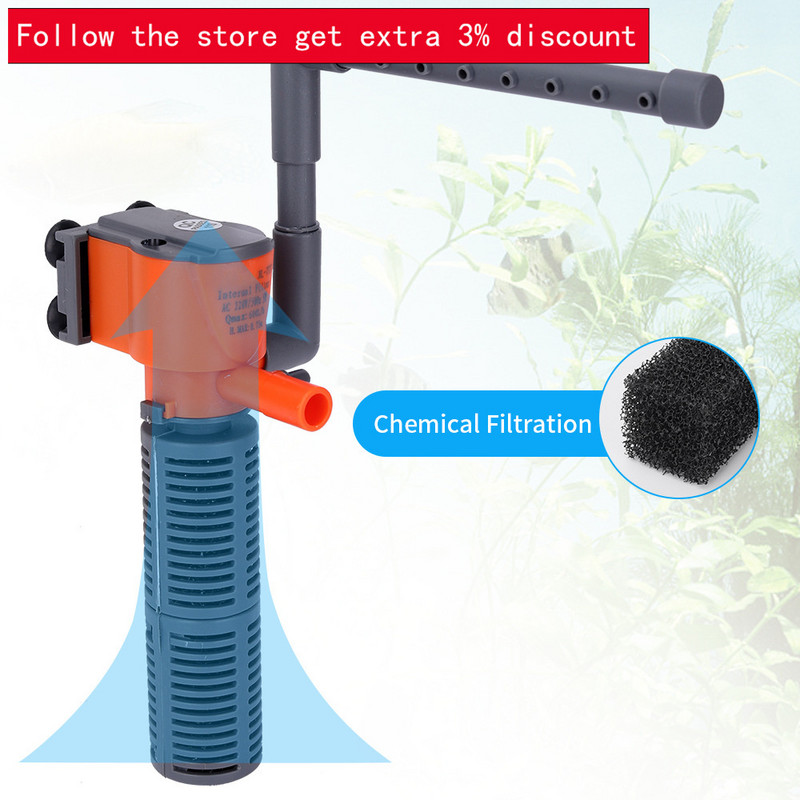 Pumba tööriista tarvikud Uus stiil 3W 5W sukeldatav vesi Sisseehitatud filter Pump Akvaarium Kalapaak Tiigi kosk hapniku suurendamine